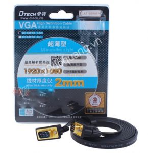 Cáp VGA 1.8M DTECH DT69F18 ULTRA SLIM (Dẹp)