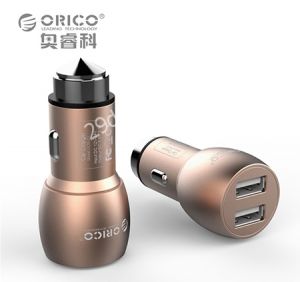 Sạc USB Aluminum trên xe ô tô 2 cổng 2.4A Orico-UCM.2U.SV