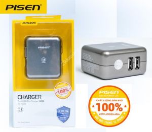 Sạc Pisen Dual USB iPad Charger (1A/2A) Smart