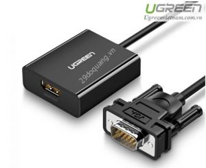 Cáp chuyển đổi VGA to HDMI + Audio chính hãng Ugreen 60814 cao cấp