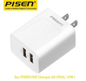 Sạc Pisen Dual USB iPad Charger (1A/2.4A) 17W