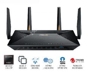 Router Wifi ASUS BRT-AC828 (Chuẩn Doanh Nghiệp) AC2600 MU-MIMO, 2 cổng WAN VPN, bảo vệ mạng AiProtection