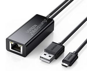 Bộ chuyển đổi USB sang LAN UGREEN 30985 – Tích hợp cổng micro – Tốc độ truyền 100Mbps