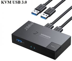 KVM Switch 2 vào 1 cổng USB 3.0 tốc độ 5Gbps Ugreen 15149 cao cấp